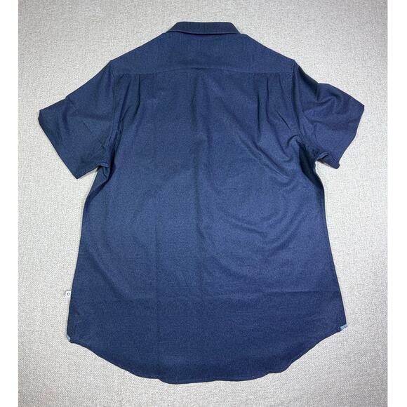 7Diamonds Men XL Blue Oxygenate Short Sleeve Button Up Stretch Performance Top - Picture 2 of 7